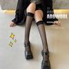 Spring Mountain white stockings pure desire knee socks white black silk long tube thigh socks spring and autumn jk medium tube thin