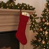 Xmas Hanging Stockings 18 Inches Knitted Stocking Large Size Knitted Xmas Stocking for Holiday Christmas Party Family Decor