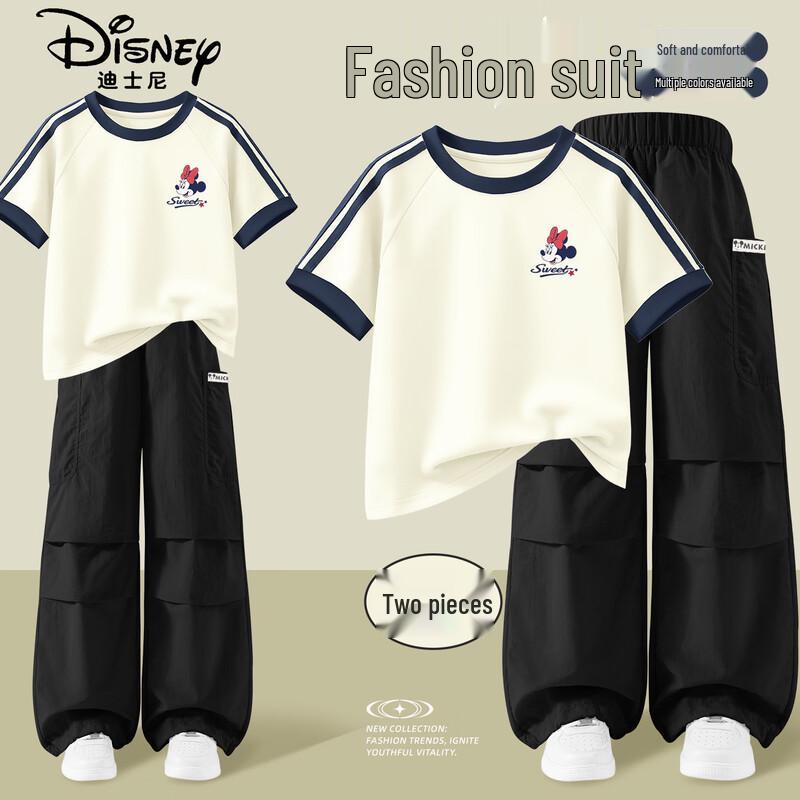 Disney Girls Quick-Dry Short Sleeve T-Shirt & Cargo Pants Set 160
