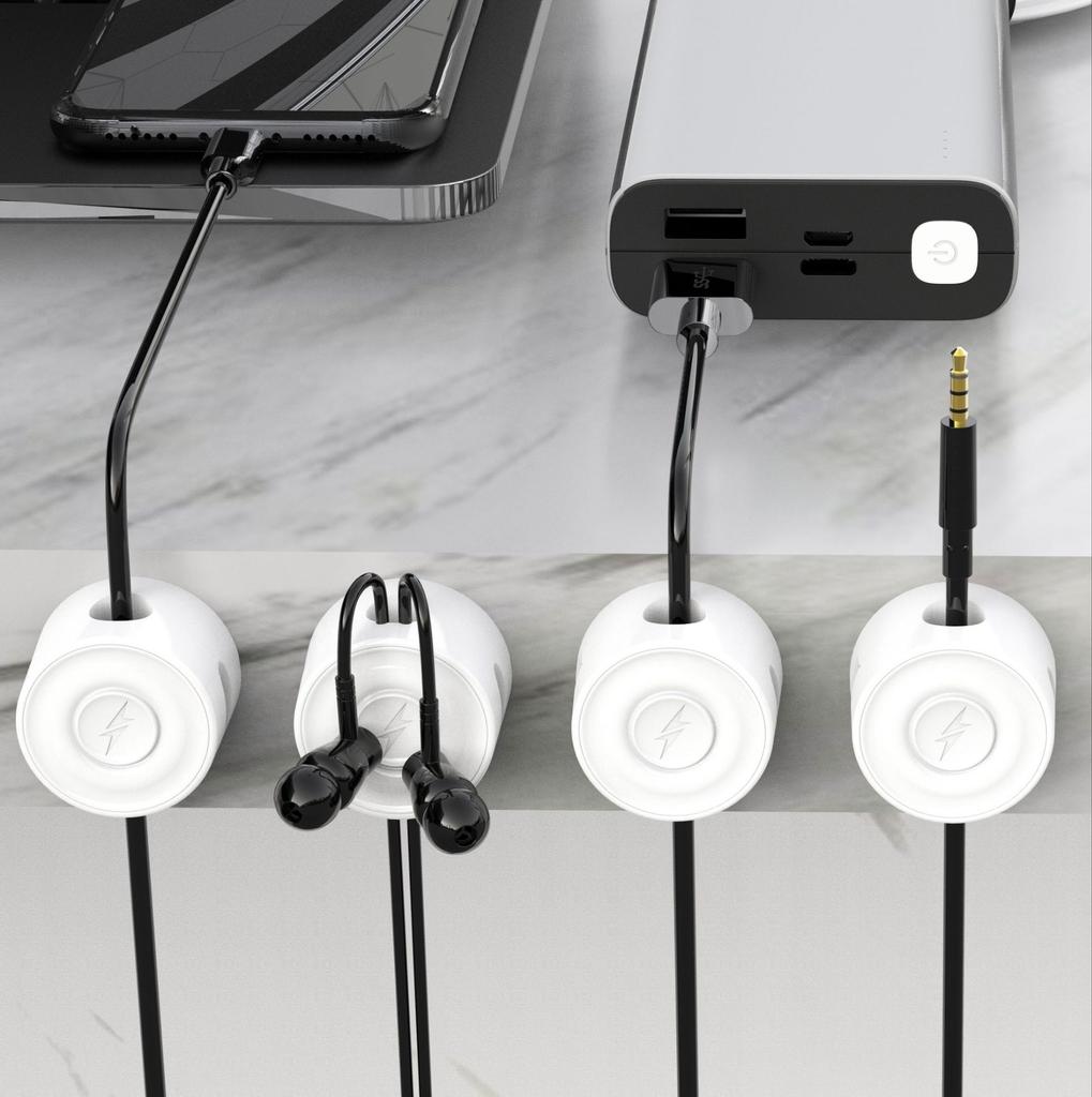 Clip Magnetiche per Cavi, Organizzatore di Cavi, Gestione Cavi da Scrivania, Supporto per Cavi del Telefono, Clip per Cavi da Scrivania