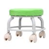 Green Rolling Stool Portable Miniature Shoe Stool Small Roller Stool for Home Office Fitness Center