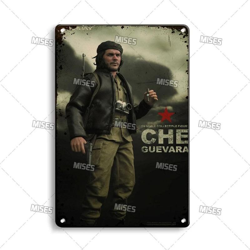 Che Guevara Metal Poster, Vintage Revolutionary Wall Art