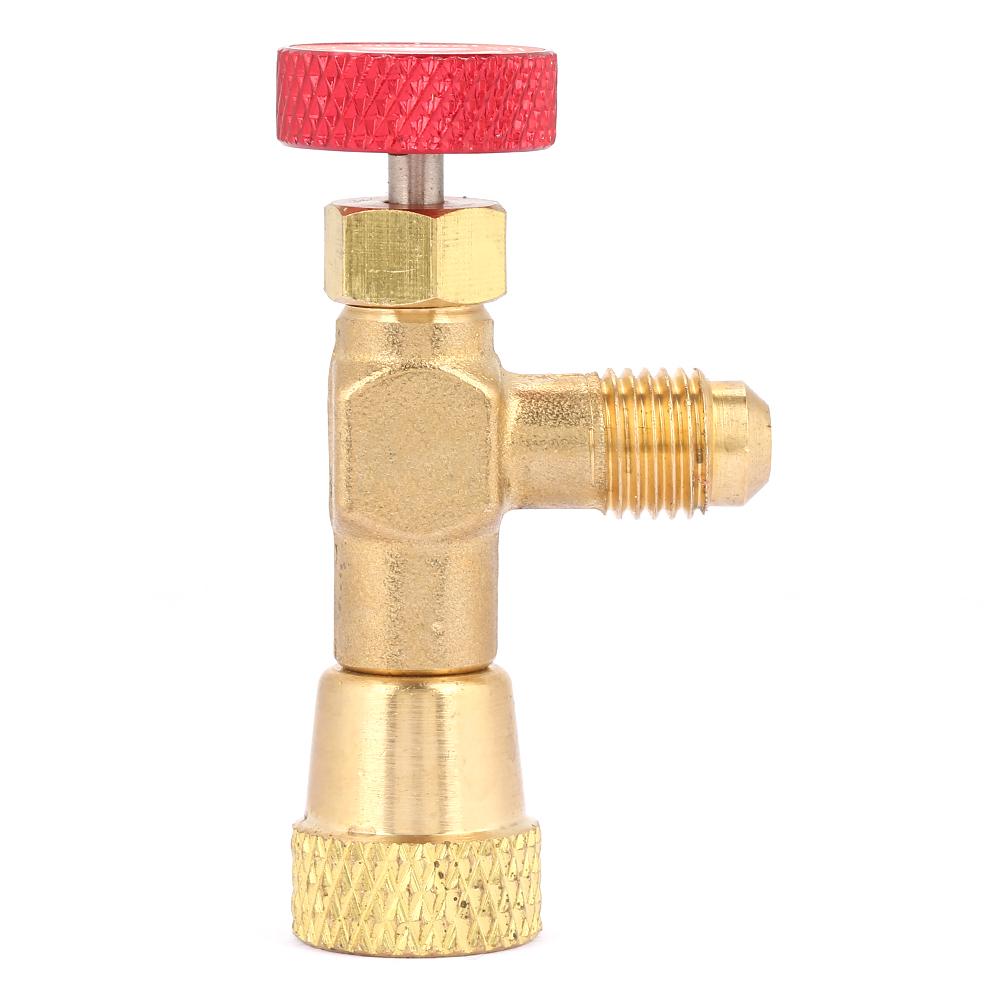 1/4''‑5/16'' Brass Control Valve for Refrigerant Charging Hose R410A Brass Control Valve Valve Control Valve