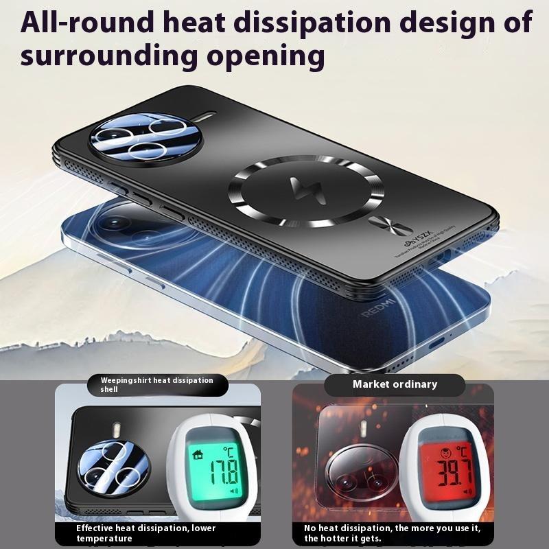 For Xiaomi Redmi K80 5G/Poco F7 Pro 5G Case Compatible with MagSafe Matte PC+TPU Heat Dissipation Phone Cover