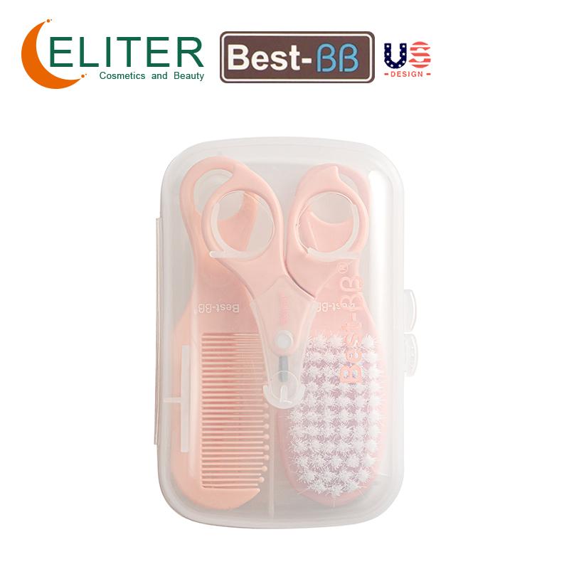 Eliter Hot Sell in Stock 4 in 1 Baby Brush and Comb Sets Manicure Brush Baby Grooming Kit Babi Groom Kit