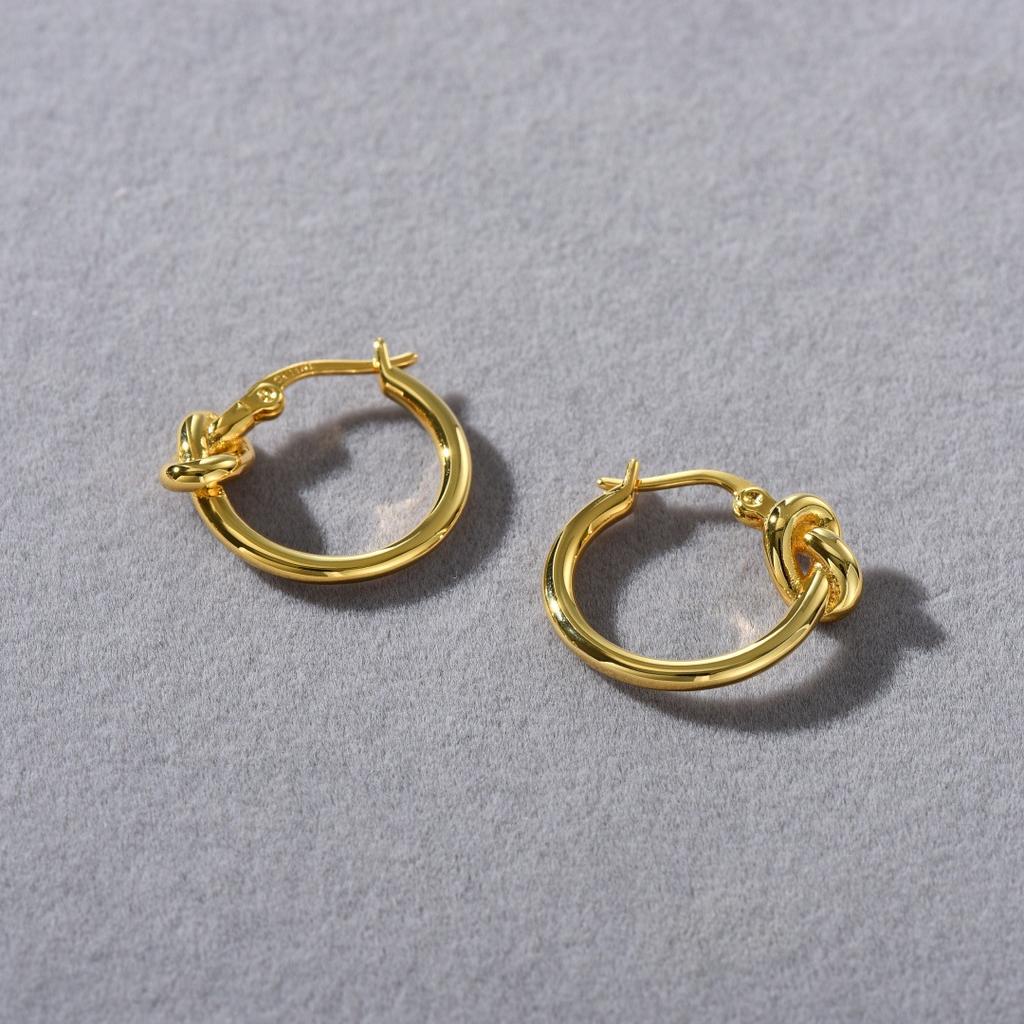 Simple Personalized Knotted Ear Buckle Rope Knot Concentric Knot Earrings Light Luxury Niche High-End Minimalist Cold Wind Earrings