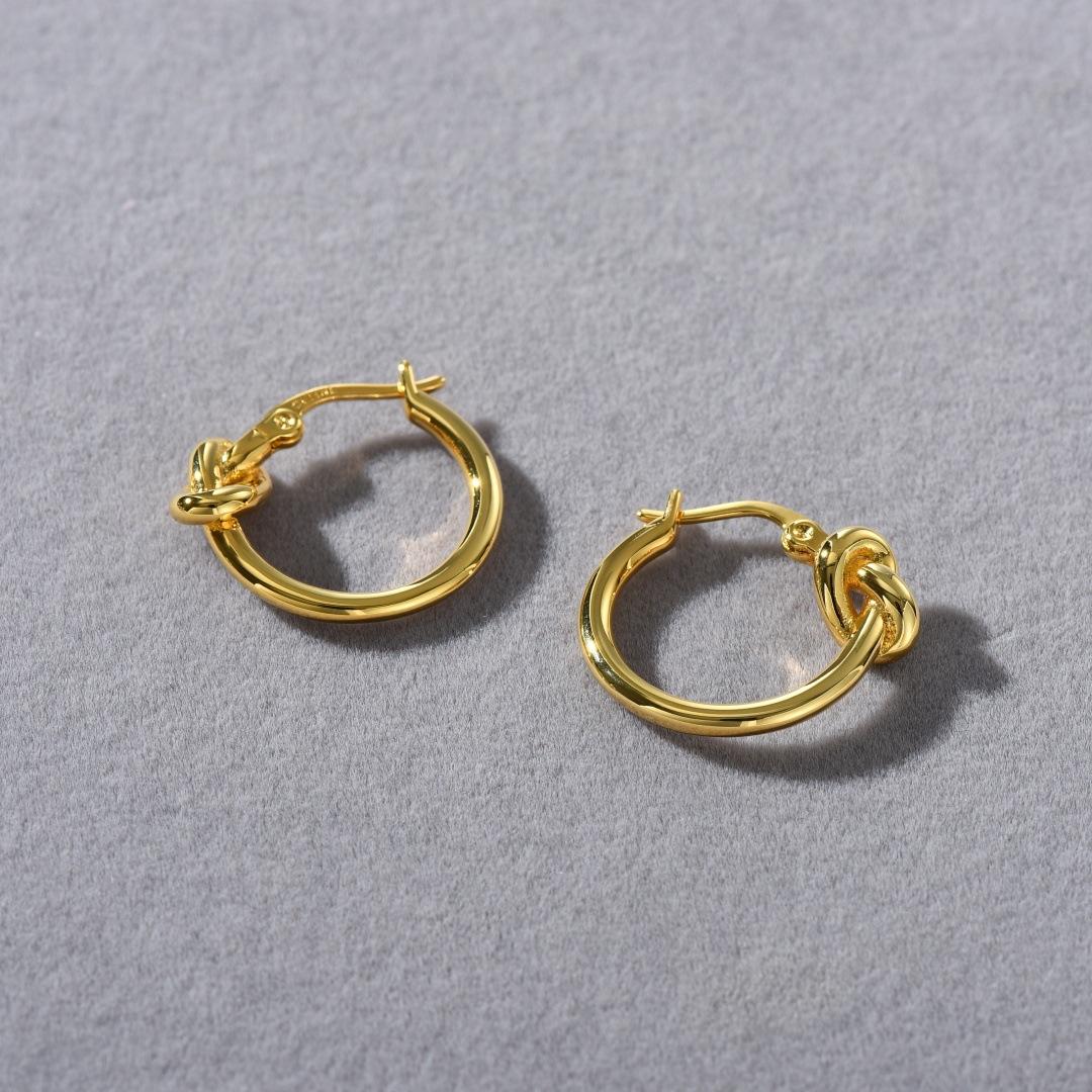 Простые персонализированные узловые серьги-гвоздики, узел-веревка, концентрический узел, серьги, легкая роскошь, нишевые, высококачественные, минималистичные, серьги в холодном стиле