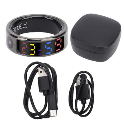 Smart Ring with Color Display Touch Screen Multiple Sports Modes Water Proof Fitness Ring with Charging Case
