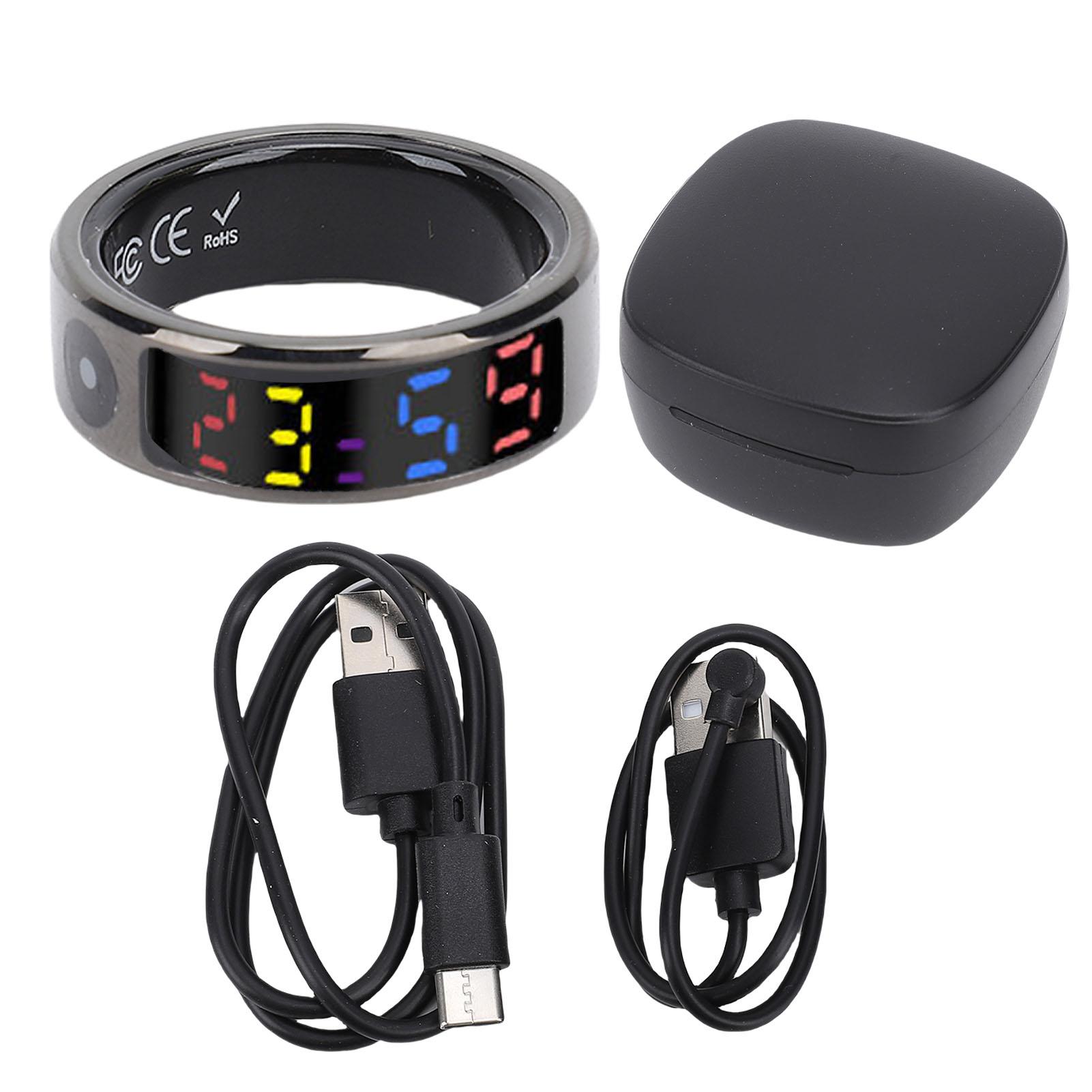 

Smart Ring with Color Display Touch Screen Multiple Sports Modes Water Proof Fitness Ring with Charg Size 12