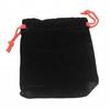 Velvet Drawstring Jewelry Pouch Black 10x12cm
