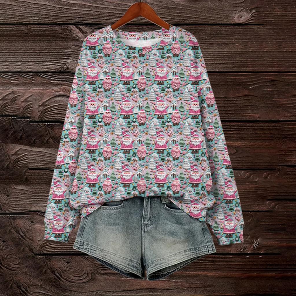 Women's Loose Fashion Casual Printed Long Sleeve Pullover