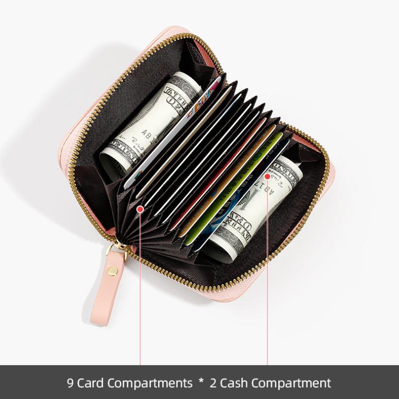 Nou cu fermoar Mini cu sloturi multiple pentru fete Geantă pentru carduri de organe drăguț urs de desene animate Portofel scurt pentru elevi de liceu și gimnaziu Suport card de mână pentru zeiță Cadouri de festival