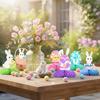 9 delar påskdekorationer med honungskaka och äggtema, bordsdekorationer för bordsfest, heminredning, festliga 3D-honungskakabolldekorationer