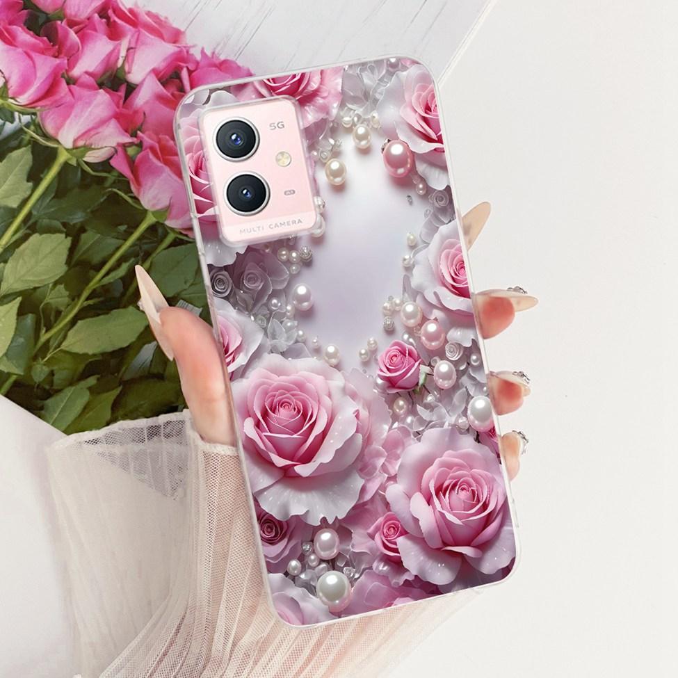 For Vivo Y33s 5G Clear Case Aesthetic Luxury Cute Cat Fashion Butterfly Funny Painted Casing For Vivo V2166A