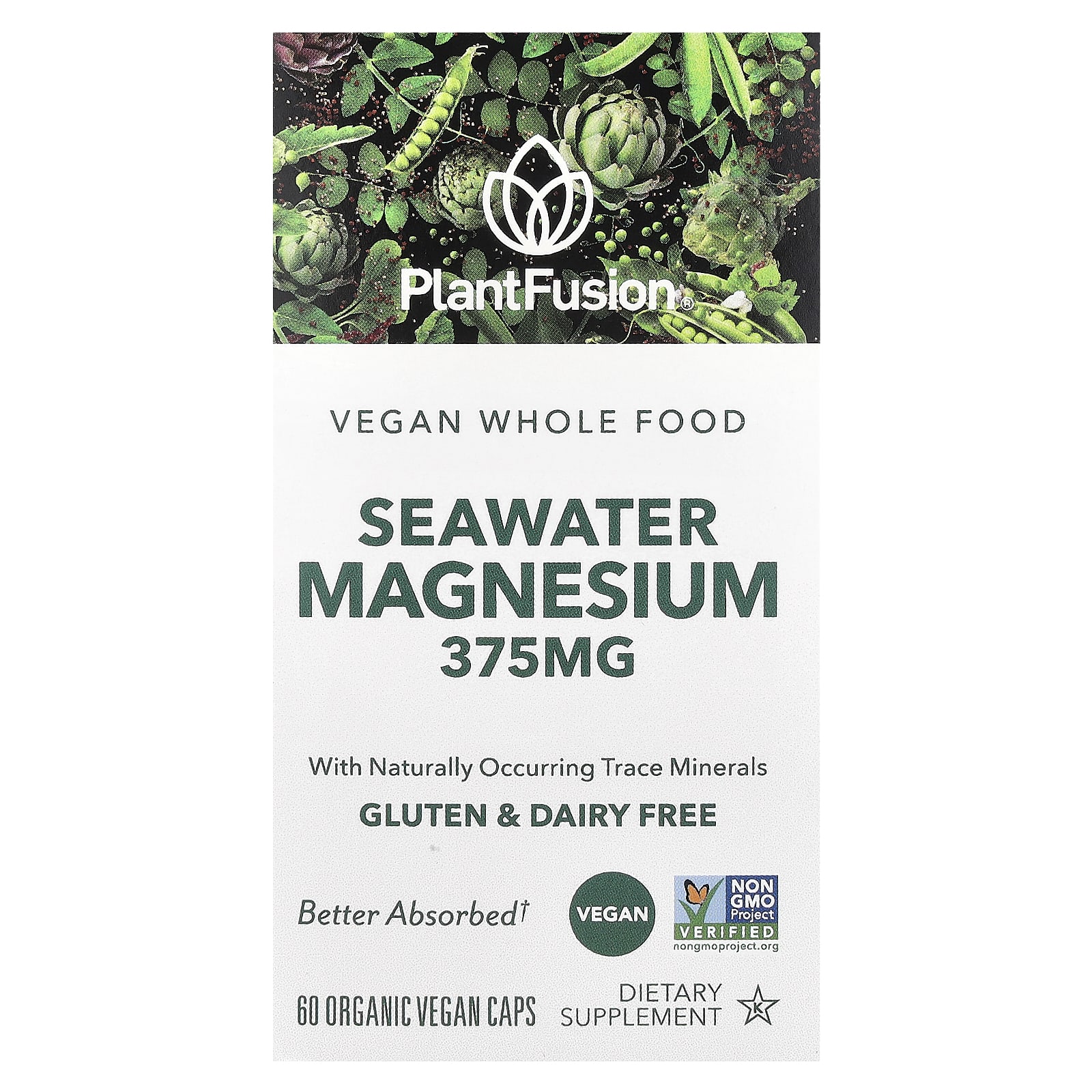 

Vegan Seawater Magnesium, Organic Veggie Capsules 60