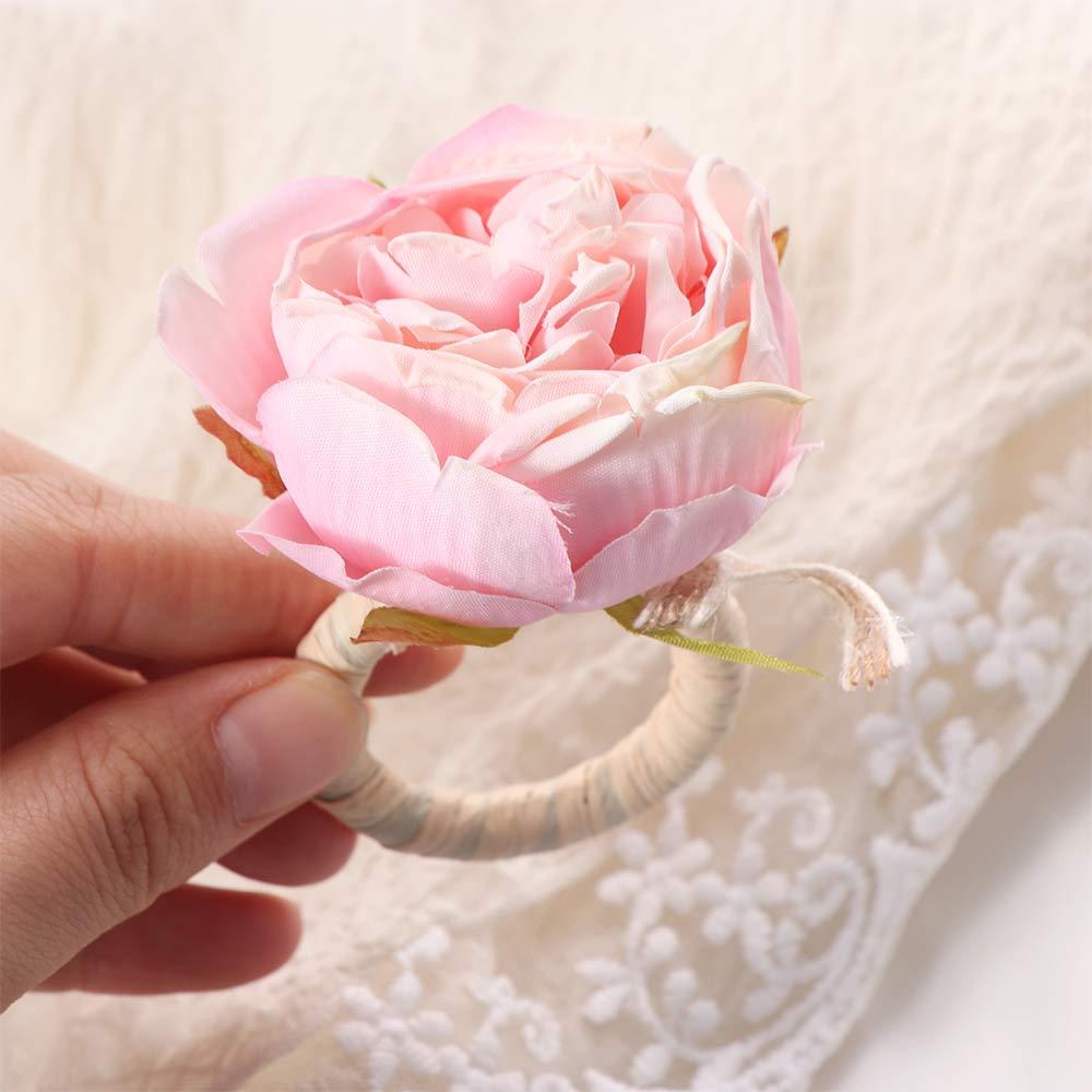 Romance Flower Napkin Holder Plastic Artificial Plant Napkin Holder  For Wedding Mother's Day Party