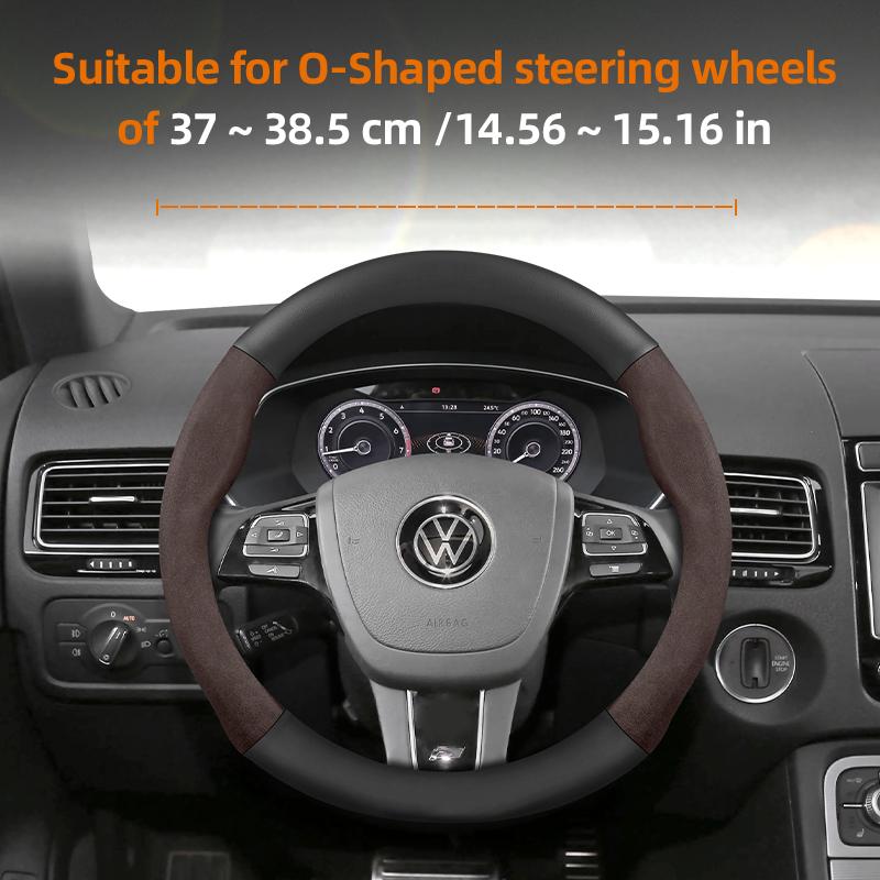 AABGI1 Suitable for Volkswagen Suede Matte Carbon Fiber Texture Steering Wheel Cover Suitable for Polo Golf 5 6 7 up Gol Volante Scirocco Passat