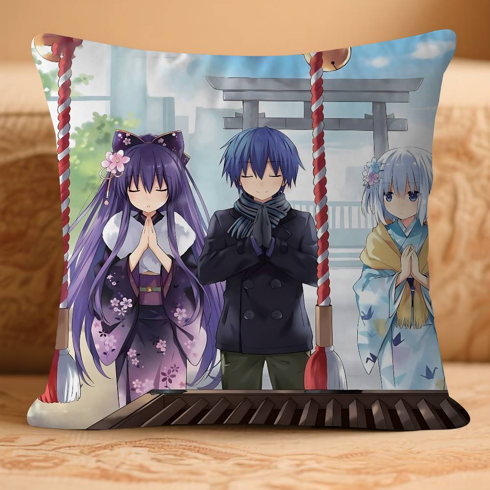 Anime D-DATE-A-LIVES Kudde Gåvor Hemmakontor Möbler Sovrum Soffa Bil Kuddfodral Fodral 45x45cm