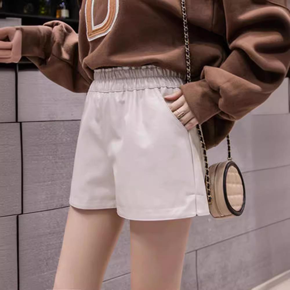 Women's High Waist PU Leather A-Line Shorts - Autumn/Winter 2025 Collection