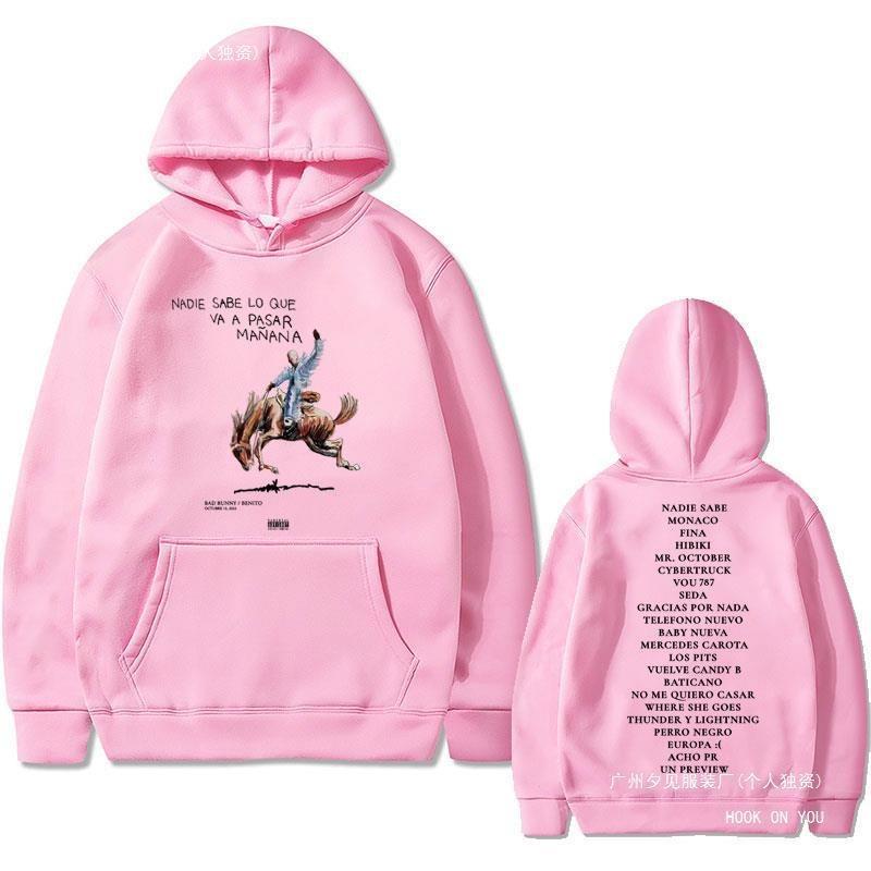 Rapper Bad Bunny Nadie Sabe Lo Que Va A Pasar Mañana Album Fabric New Street Fashion Hoodie Casual Running Sweatshirt Cyberpunk
