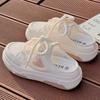 Summer half slippers women's 2025 new breathable thin mesh mesh shoes platform casual one-pedal lazy little white shoes