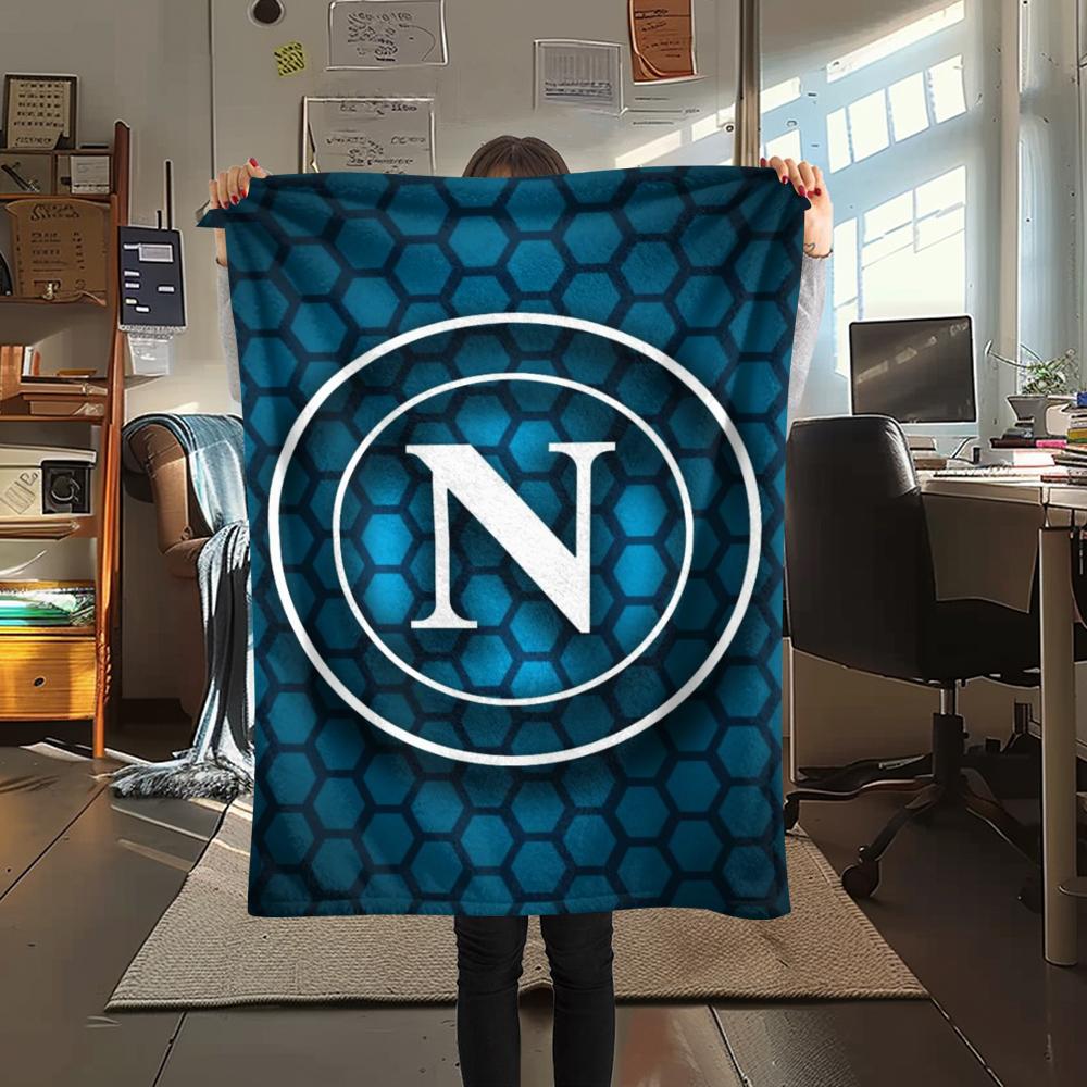 1PC Napoli Print Flannel Blanket, High quality Comfortable for All Seasons, Home Decor, Warmth and Comfort, Perfect for Christmas Gifts
