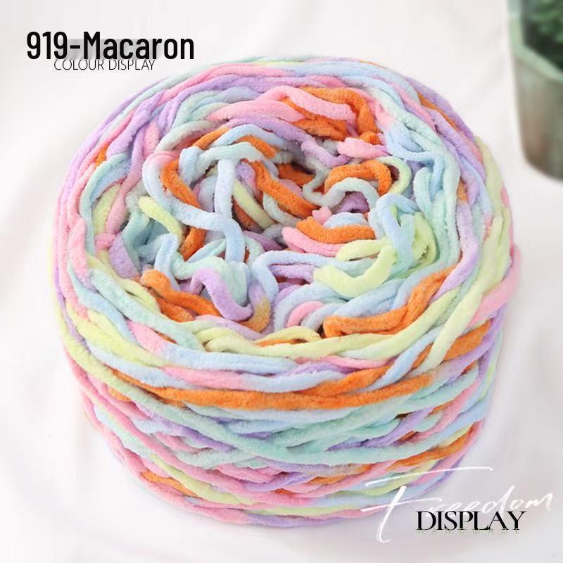 New 3.8 Liang Colored Ice Yarn: Thick Single-Strand for Crochet - Ideal for Shoes, Slippers, Scarves, and Seat Cushions.