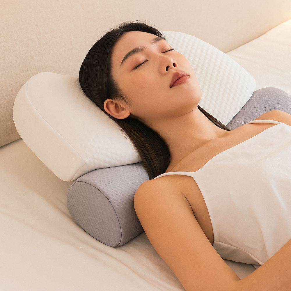 Slow Rebound Cervical Neck Pillow Ergonomic Neck Bolster Pillow Neck Support Pillow  Bed Pillow