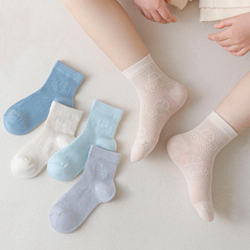 5Pairs/set Kids Boys Mesh Socks Cartoon Car Summer Thin Breathable Socks For Boys Casual Children's Student Sock 2-12Years New