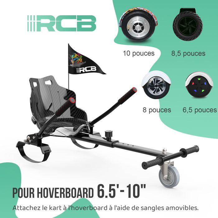 RCB Hoverkart Zubehör für Selbstbalancierendes Gyropod - Verstellbarer Karting-Sitz (20kg Min-100kg Max) - Schwarz