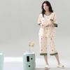 2026 Women's Summer Pajama Set: Short-Sleeved Top & Three-Quarter Pants, Plus Size, Lightweight, Chest Pads, Wearable Outdoors