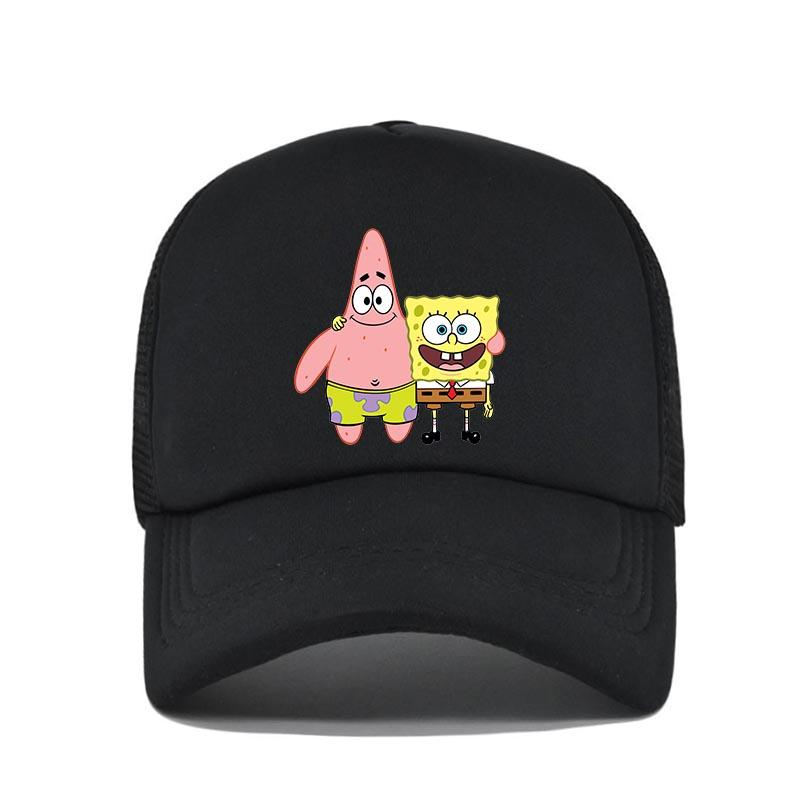Fashion Cute SpongeBobs Print Baseball Cap Cartoon Men Women Summer Sun Mesh Hat Anime Adjustbale Sunshade Golf Cap Trucker Hat