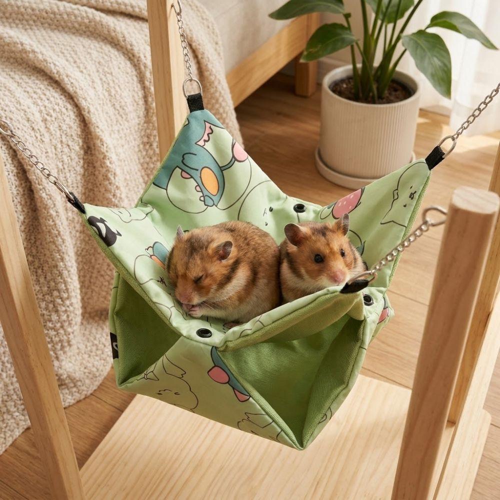 Double Layer Small Pet Hammock Waterproof Skin-Friendly Hamster Sleeping Bag Wear Resistant Breathable Hanging Nest