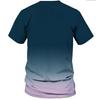 Gradient Letters Crew Neck Short Sleeve Alphabet Print T-Shirt Casual Weekend Wear for Men and Teens Vacation Resorts Spring/Summer/Fall