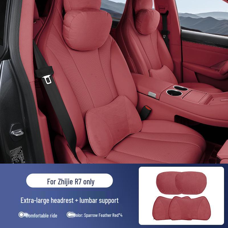 Zhijie R7/S7 Universal Aviation Headrest Neck Pillow with Lumbar Support and Fan.