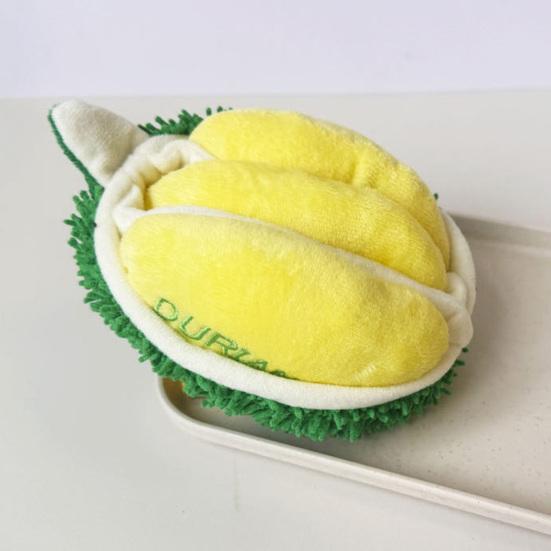 Plush Durian Dog Toy Squeaky Durian Interactive Dog Chew Toy Treat Hiding Snuffle Puzzle Toy for Dogs Mental Stimulation