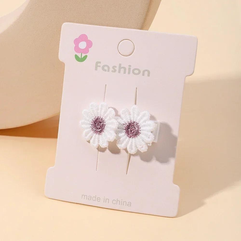 1/2/5 set Ins Daisy Flower Hair Clips Baby Girl Hairpins for Kids Lace White Barette Princess Hooks Infant Accessories Korean