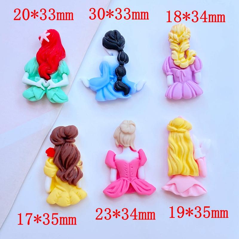 10Pcs New Resin Mini Lovely Princess Back Flat Back Cabochon Scrapbook Kawaii DIY Embellishments Accessories