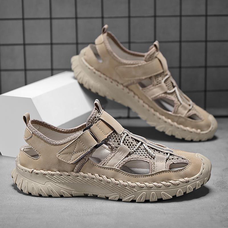 Summer Men Sandals Genuine Leather Mens Casual Shoes Outdoor Men Leather Sandals for Men Beach Shoes Roman Mens Shoes