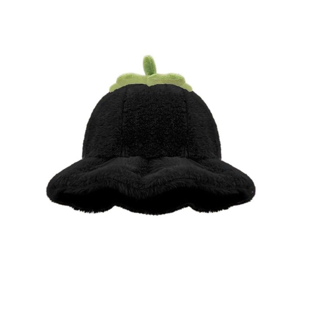 Tomato Winter Fisherman Hat Rolled-up Beanie Hat Cute Plush Bucket Hat  Outdoor