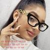 Stylish Retro Square Chain Eyeglasses For Women Nerd Spectacles Degree -0.5 -1.0 -2.0 -3.0 -4.0 To -6.0