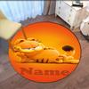 Custom Name Garfield Printed Round Rug Carpet Chair Rug Area Rug Entryway Doormats,for Office Chair Living Room Bedroom Kitchen Room.