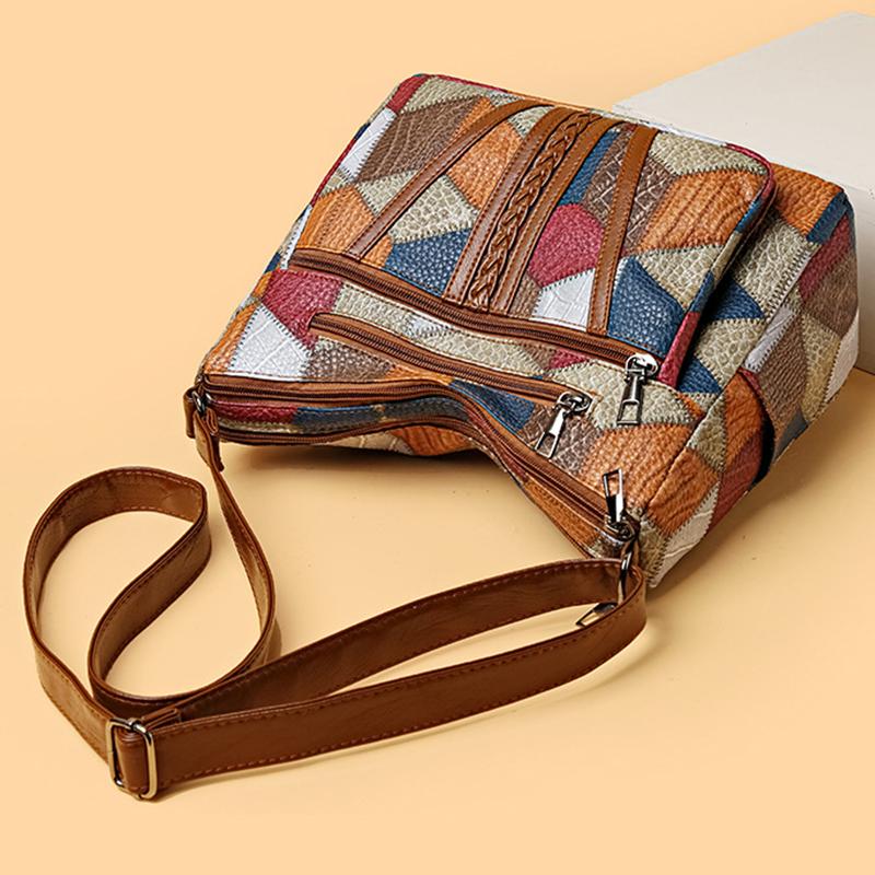 Yogodlns Dámská elegantní vintage kabelka přes rameno Trendy kabelka Módní kabelka s mnoha kapsami Taška přes rameno Retro crossbody kabelka na každý den