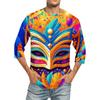 Carnival Print - Men's Round Neck Short Sleeve Top