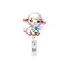 Easter Decoration Retractable  Id Badge Holder Reel Keychain Easter Lamb Flower Sunflower Badge Reel For Nurse Doctor Gift