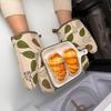 High-Temperature Cotton Linen Oven Mitts – Thickened, Heat-Resistant, Anti-Scald Baking Gloves for Kitchen