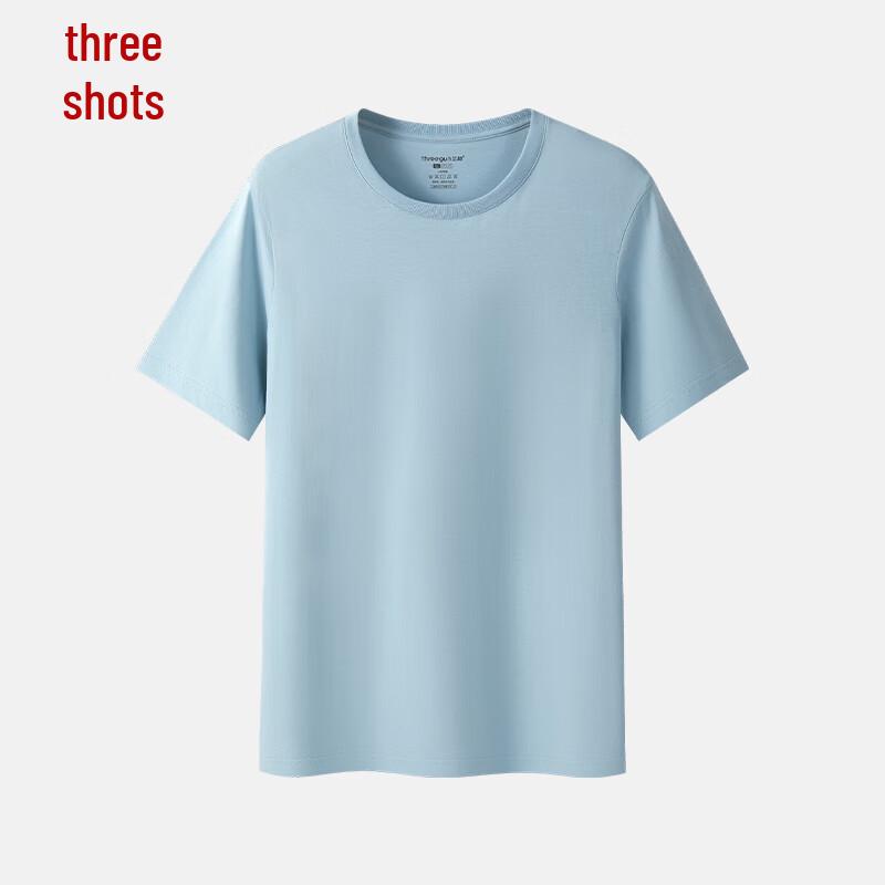 Sankiang Men's Pure Cotton Round Neck Short Sleeve T-Shirt