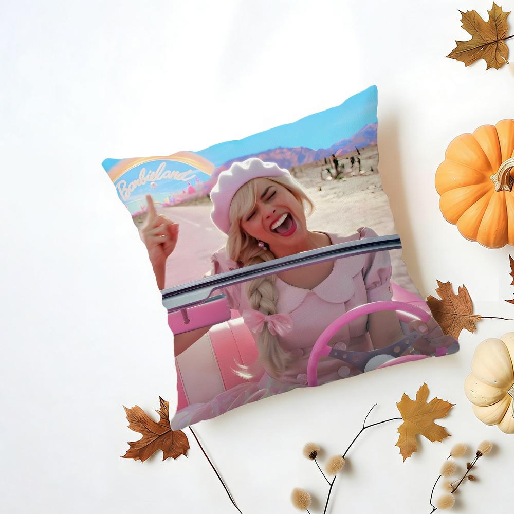 MMargot Robbie Cushion Cover Washable Linen Pillowcase Soft  for Daily Sofa Bed Home Room Decor