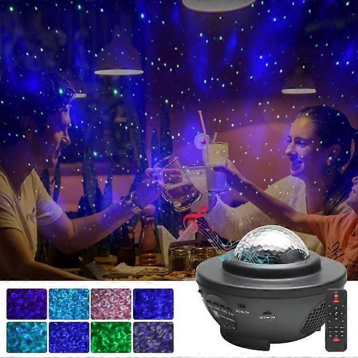 USB Night Light Bluetooth Music Projector Starry Sky Projection Light Starry Sky Rotation Starry Sky White Light