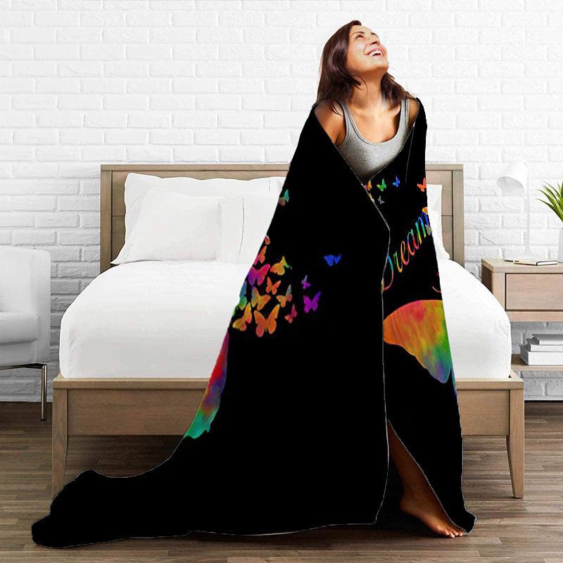 Printed Blanket Comfortable Soft Sofa Talk Blanket